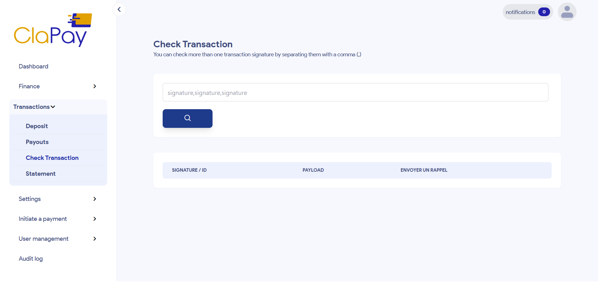 Check Transaction