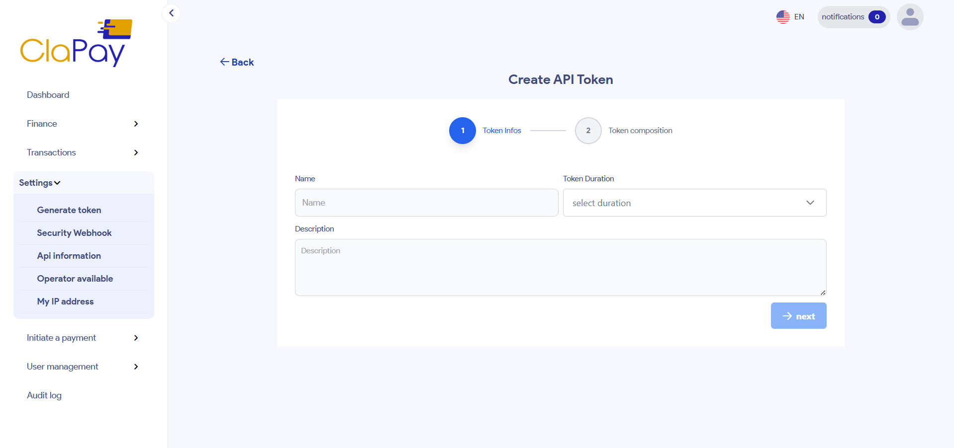 Generate Token 1