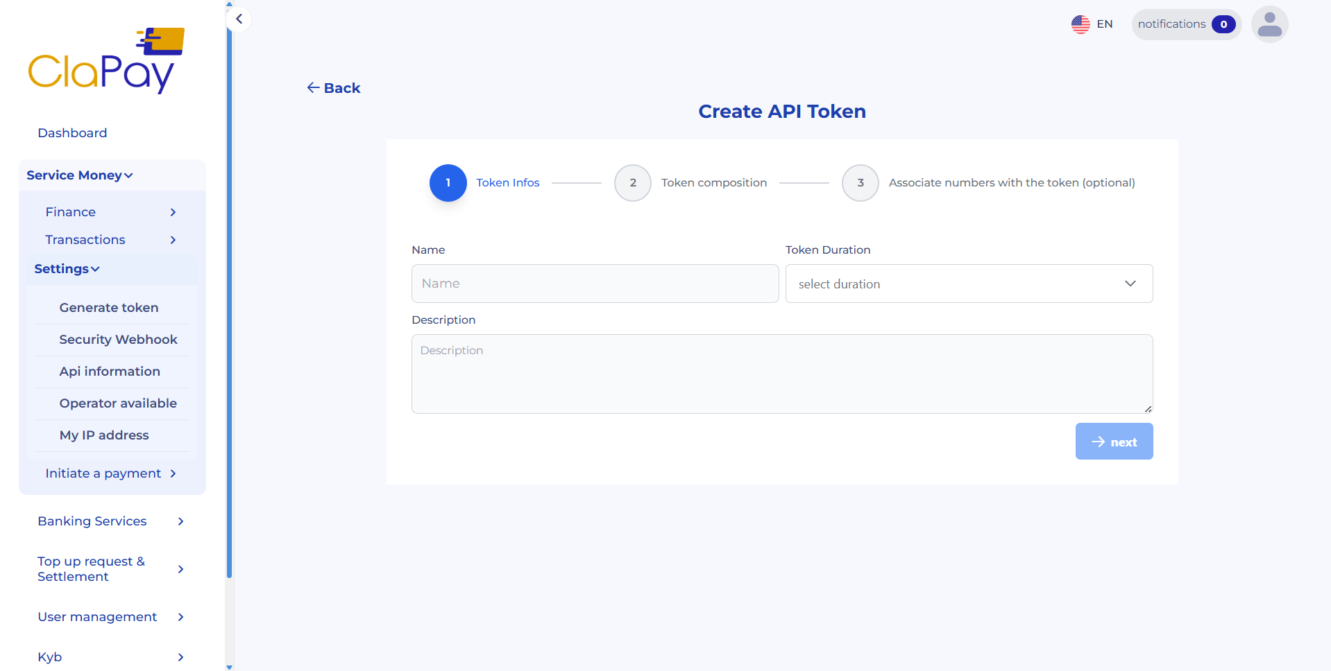 Generate Token 1