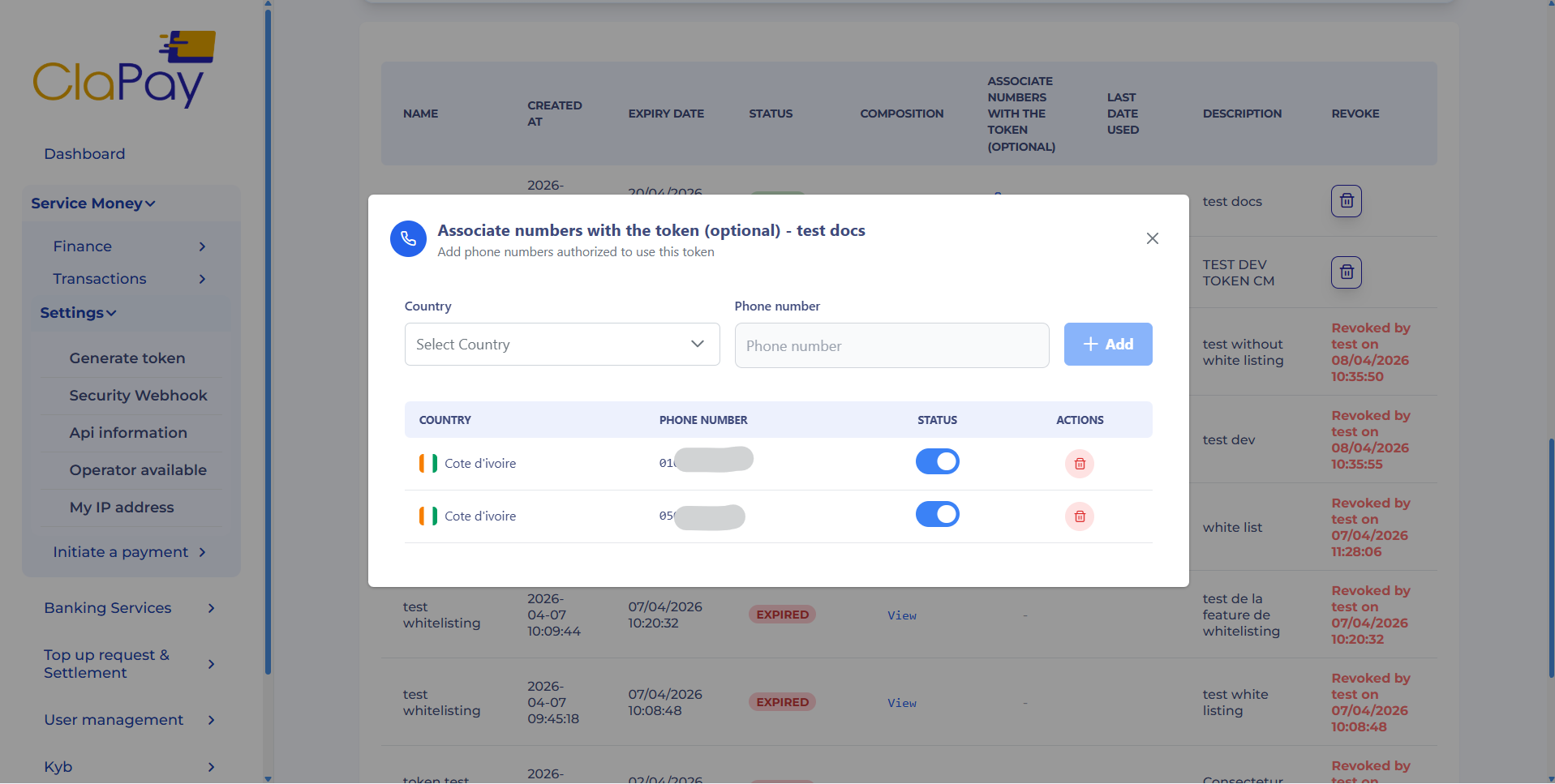 Manage Token Numbers 1