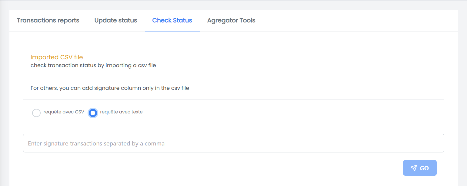 Check Transactions Status