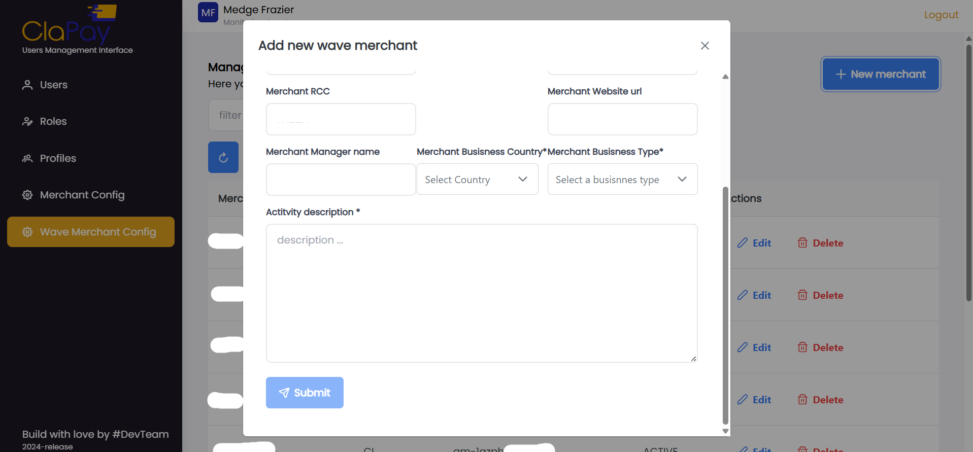 Wave Merchant Created