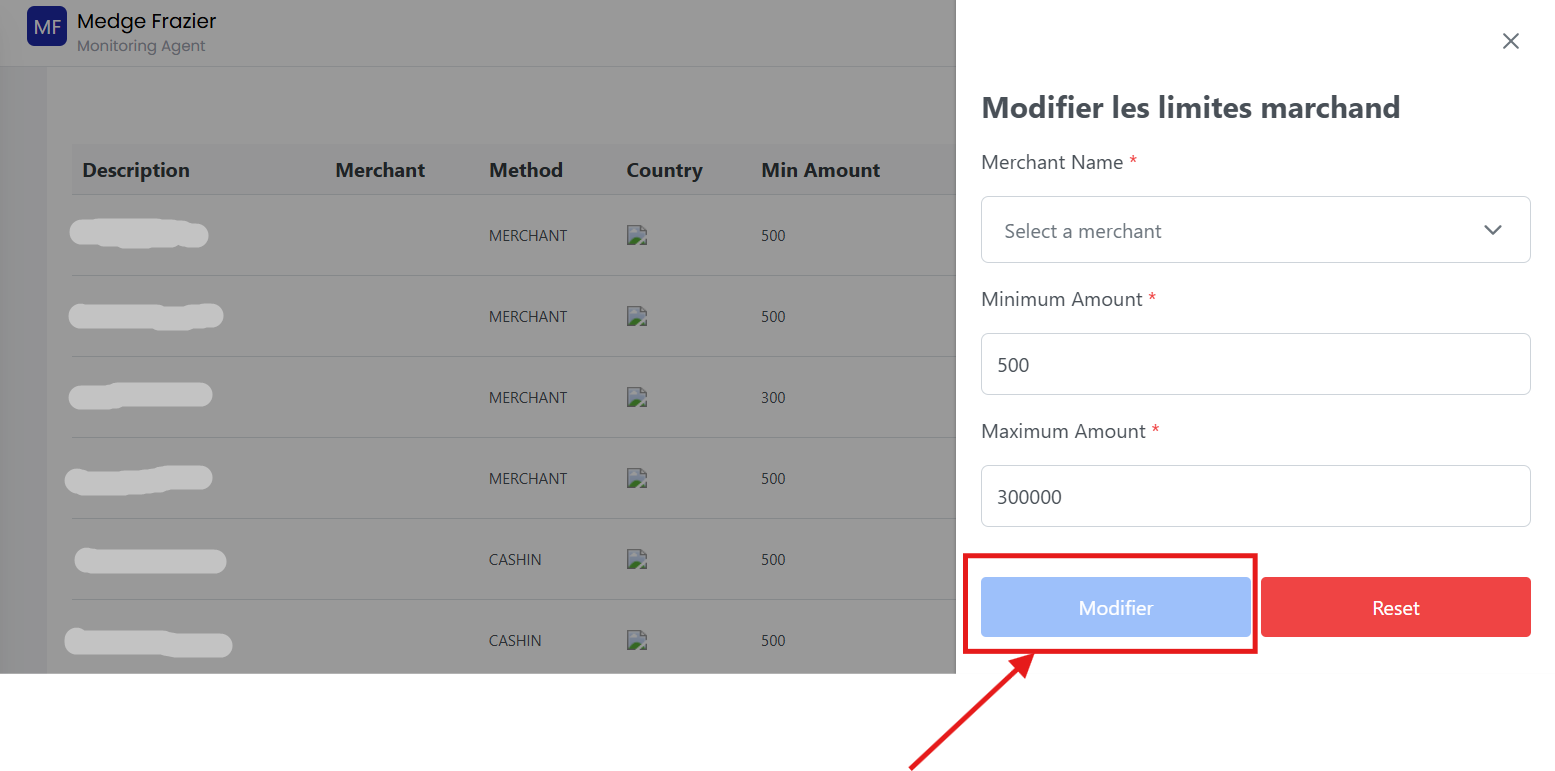 Merchant Limit Updated