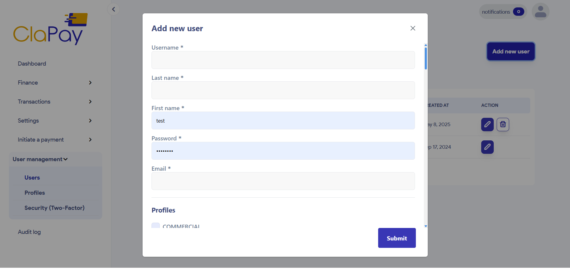 Formulaire Utilisateur 1