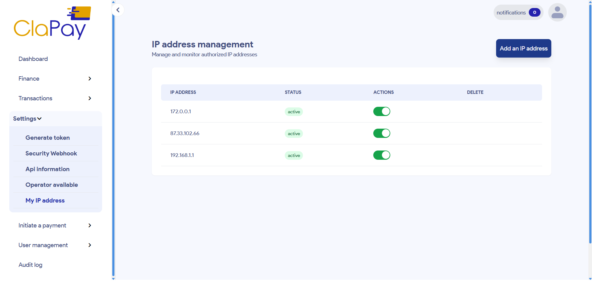 Créer une adresse IP - étape 2