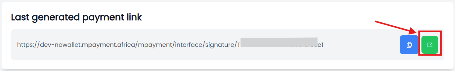 Generated Payment Link